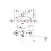 Смеситель для ванны Cron CN2142 Хром-1