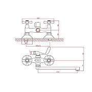 Смеситель для ванны Cron CN2242 Хром-1