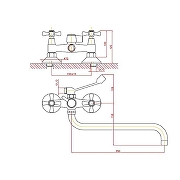 Смеситель для ванны Cron CN2642-2 Хром-1