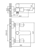 Смеситель для ванны Cron CN61866 Хром-1