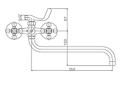 Смеситель для ванны Cron CN2619-5 универсальный Сатин-1