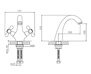 Смеситель для раковины Cron CN1019 Хром-1