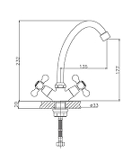 Смеситель для кухни Cron CN4119-2 Хром-1