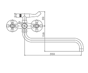 Смеситель для ванны Cron CN2619-2 универсальный Хром-1