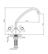 Смеситель для кухни Cron CN4319-2 Хром-1