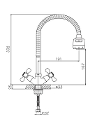 Смеситель для кухни Cron CN4319-3 Хром-1