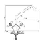 Смеситель для кухни Cron CN4725 Хром-1