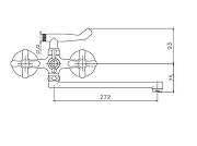 Смеситель для ванны Cron CN2125 универсальный Хром-1