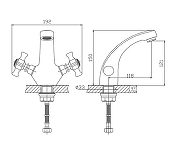 Смеситель для раковины Cron CN1024 Хром-1