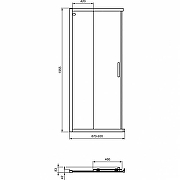 Душевая дверь Ideal Standard Connect 2 90 K966801 профиль Euro White стекло прозрачное-3