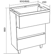 Тумба с раковиной Marka One Bumble 60H У90671 Белая-5