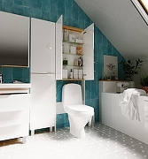 Шкаф пенал 1MarKa Gaula 60Н У92519 над унитазом White-3