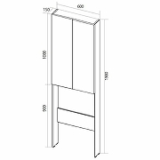 Шкаф пенал 1MarKa Gaula 60Н У92519 над унитазом White-4