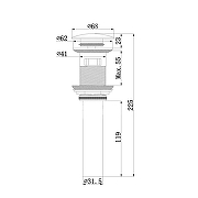 Донный клапан Comforty DK-01 MH 00-00007641 click-clack Светло серый матовый-2