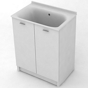 Тумба с хозяйственной раковиной Kerasan Aquadom 75 9164k3*0 Белая без отверстия под смеситель
