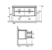 Тумба под раковину Kerasan Waldorf 144 925446 подвесная Noce-2