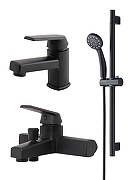Комплект смесителей Orange OneLife P02-511B Черный матовый-11