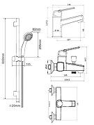 Комплект смесителей Orange OneLife P02-511B Черный матовый-18