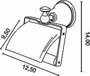 Держатель туалетной бумаги TW Harmony TWHA219bi/br с крышкой Бронза-2