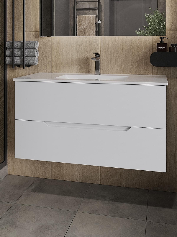 Тумба с раковиной Orange Line 100 Li-100Tuw+Ra подвесная 