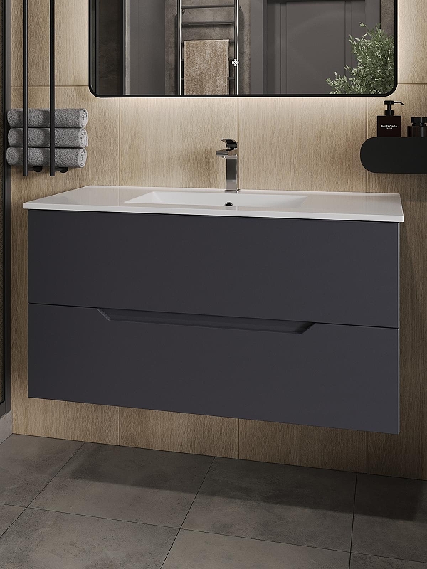 Тумба с раковиной Orange Line 100 Li-100Tug+Ra подвесная 