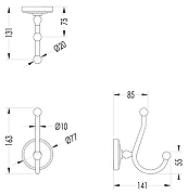 Двойной крючок Devon&Devon Dorothy DOR413CR Хром-2
