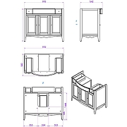 Тумба с раковиной TW Veronica Nuovo 105 VER5105-B+AR874bi*1 Bianco-3