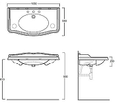 Тумба с раковиной TW Veronica Nuovo 105 VER5105-B+AR874bi*1 Bianco-4