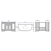 Тумба с раковиной TW York Nuovo 130 YOR4130-BA+S53 bi Bianco-2