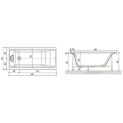 Акриловая ванна WellWant Qwatro 150x70 WWVQ1114W без гидромассажа-4