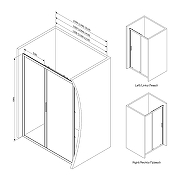 Душевая дверь AM.PM Gem 150 W90G-150-1-195BG профиль Черный матовый стекло тонированное-прозрачное-6