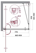 Душевой уголок BelBagno Marmi 90x90 MARMI-A-1-90-C-Cr профиль Хром стекло прозрачное-2