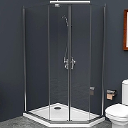 Душевой уголок BelBagno Uno 120х90 UNO-195-PH-2-120/90-C-Cr профиль Хром стекло прозрачное-1