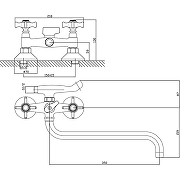 Смеситель для ванны Viko V-1115 универсальный Хром-13