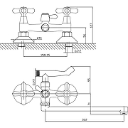 Смеситель для ванны Viko V-2025 универсальный Хром-2