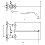Смеситель для ванны Viko V-2305 универсальный Хром-1