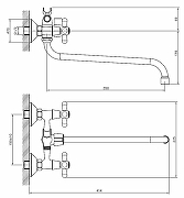 Смеситель для ванны Viko V-2315 универсальный Хром-2