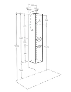 Шкаф пенал Aquaton Сильва 32 R 1A215603SIW6R подвесной с бельевой корзиной Дуб фьорд-5