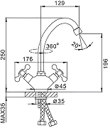 Смеситель для кухни Frap F4119 Хром-2