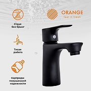 Смеситель для раковины Orange Aristo M19-021b Черный матовый-1