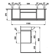 Тумба под раковину Laufen Palace New 120 4.0130.2.075.475.1 подвесная Белая глянцевая-9