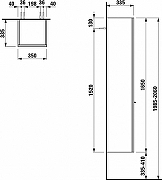 Шкаф пенал Laufen Palace New 35 R 4.0202.2.075.475.1 подвесной Белый глянцевый-3