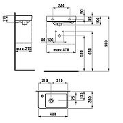 Раковина Laufen Pro S 48 L 8.1595.5.000.104.1 Белая-6