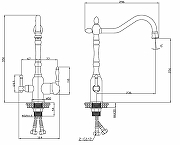 Смеситель для кухни ESKO Florence FR 519 Br Бронза Сатин-3