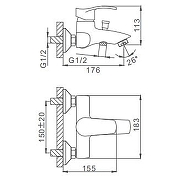 Смеситель для ванны Frap H70 F3070 Хром-14