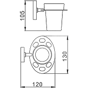 Стакан для зубных щеток Frap F19 F1906-1 Хром-1