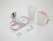 Стакан для зубных щеток Frap F15 F1508 двойной Хром-4