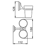 Стакан для зубных щеток Frap F15 F1508 двойной Хром-6