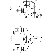 Смеситель для ванны Cezares Giubileo-VM-01 Хром-1