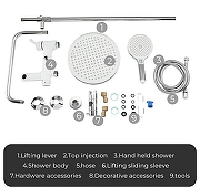 Душевая система Gappo G03-8 G2403-8 Белая Хром-1